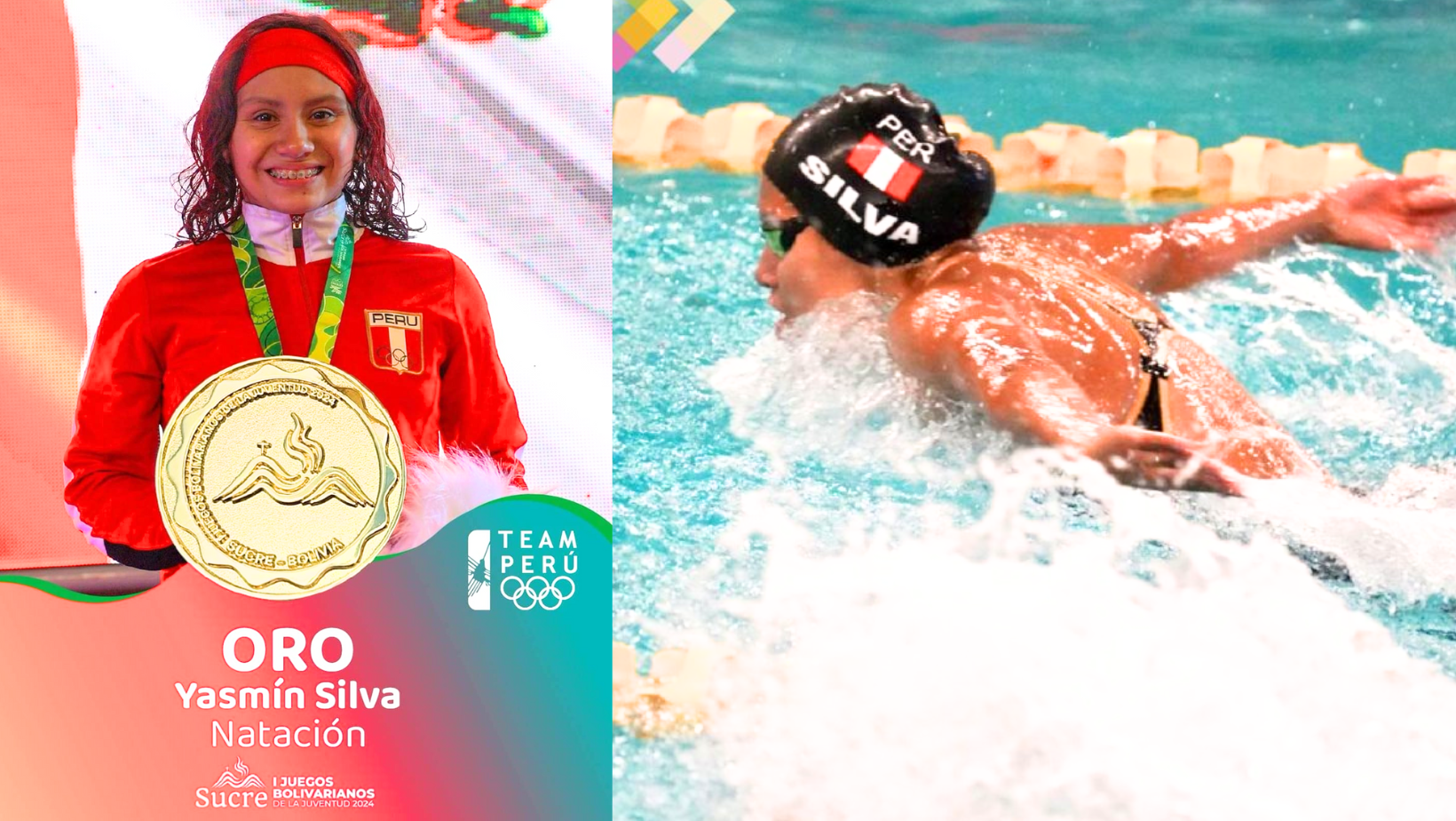 Nadadora trujillana gana medalla de oro en los Juegos Bolivarianos de la Juventud 2024