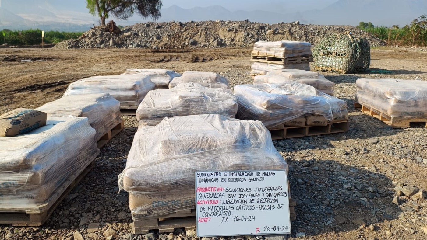 Trujillo: Mallas dinámicas para la construcción del Proyecto Quebradas San Idelfonso y San Carlos llegaron vía aérea