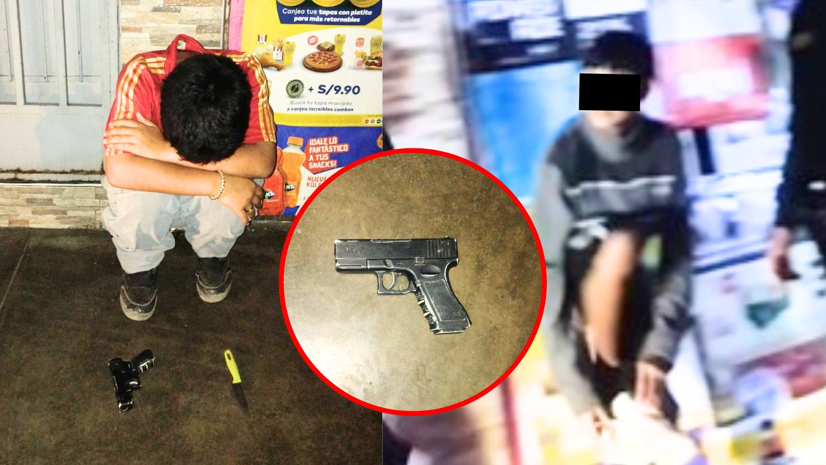Trujillo: Dos menores lloran cuando son detenidos con replica de pistola  en una bodega