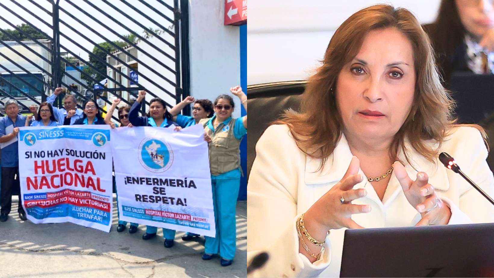 Trabajadores exigen a Dina Boluarte y a EsSalud  el cumplimiento de escala salarial