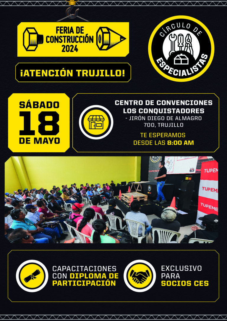 Trujillo: Capacitarán de forma gratuita y brindarán certificado en la feria de la construcción