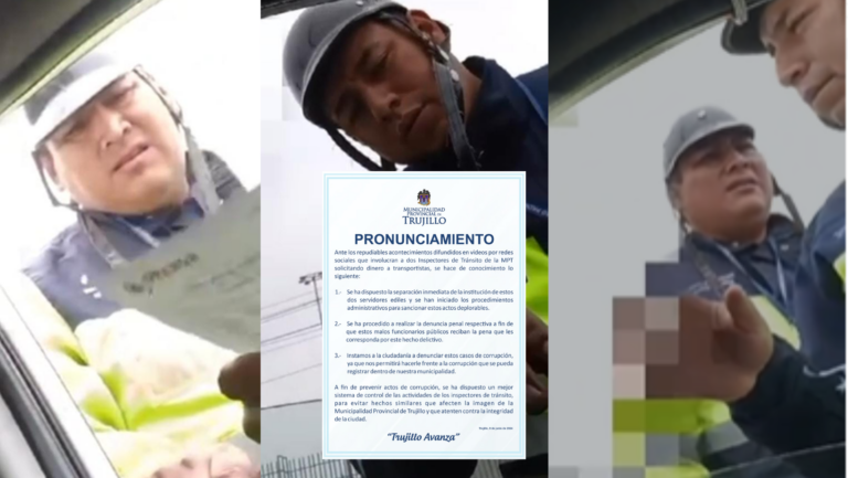 Trujillo: Inspectores de tránsito piden coima de S/ 40 taxista extranjero