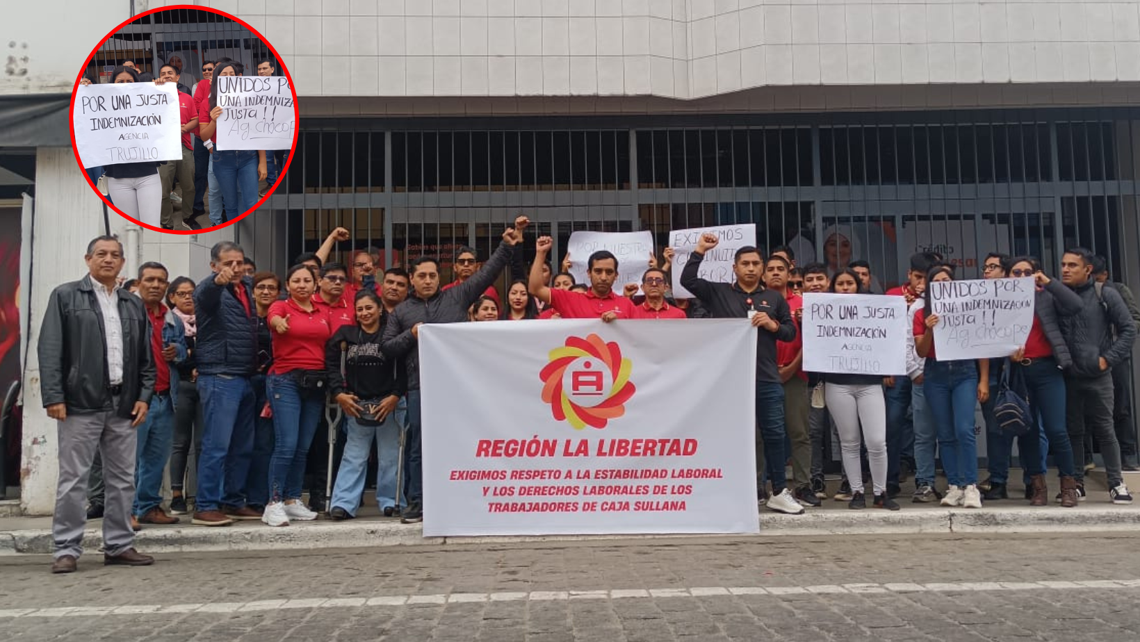 Trujillo: trabajadores de Caja Sullana protestan por cierre de la entidad financiera