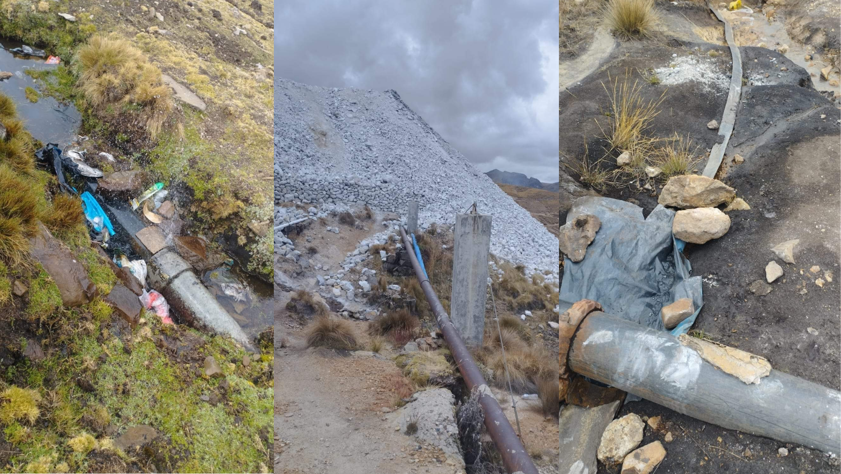 La Libertad: Mineros informales rompen tuberías de agua potable en Quiruvilca