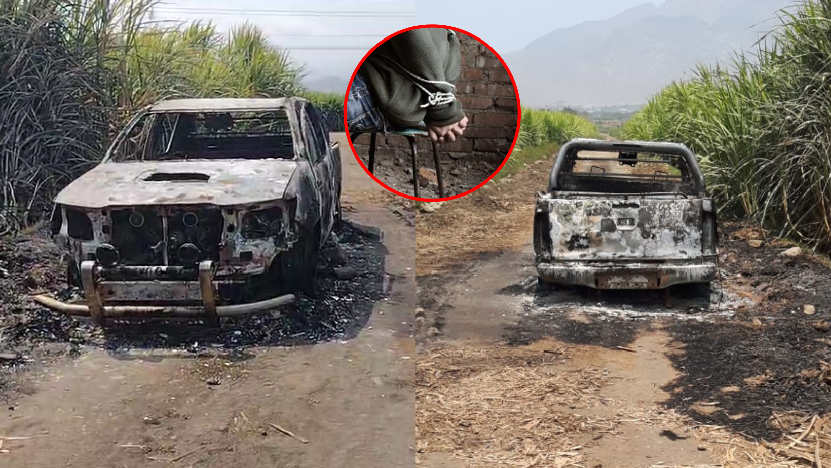 Trujillo: camioneta quemada en Laredo está relacionada con un nuevo secuestro a hijo de minero