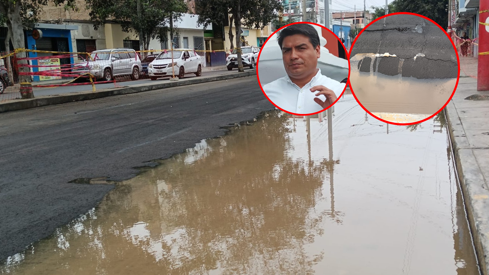 Trujillo: pistas recién refaccionadas se abren e inundan la av. Mansiche