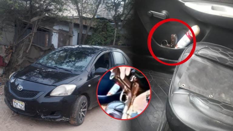Policías hallan armas de fuego en automóvil abandonado en Trujillo