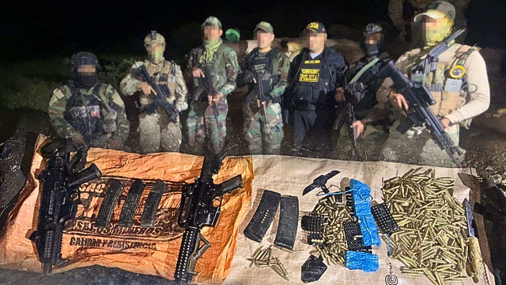 Incautan armas y municiones que fueron abandonadas por banda criminal en Pataz