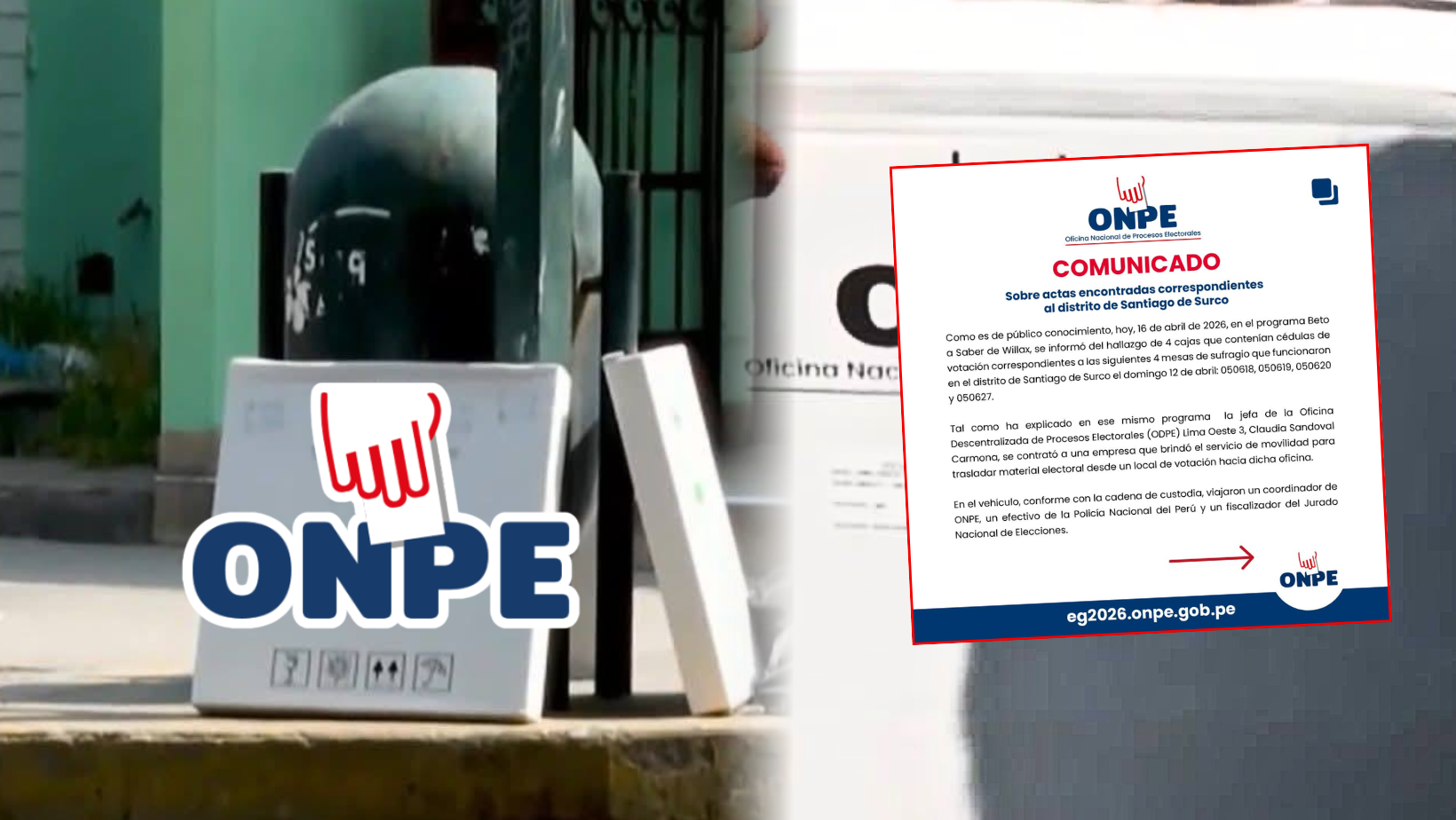 ONPE confiesa haber olvidado cédulas de votación que fueron halladas en la basura