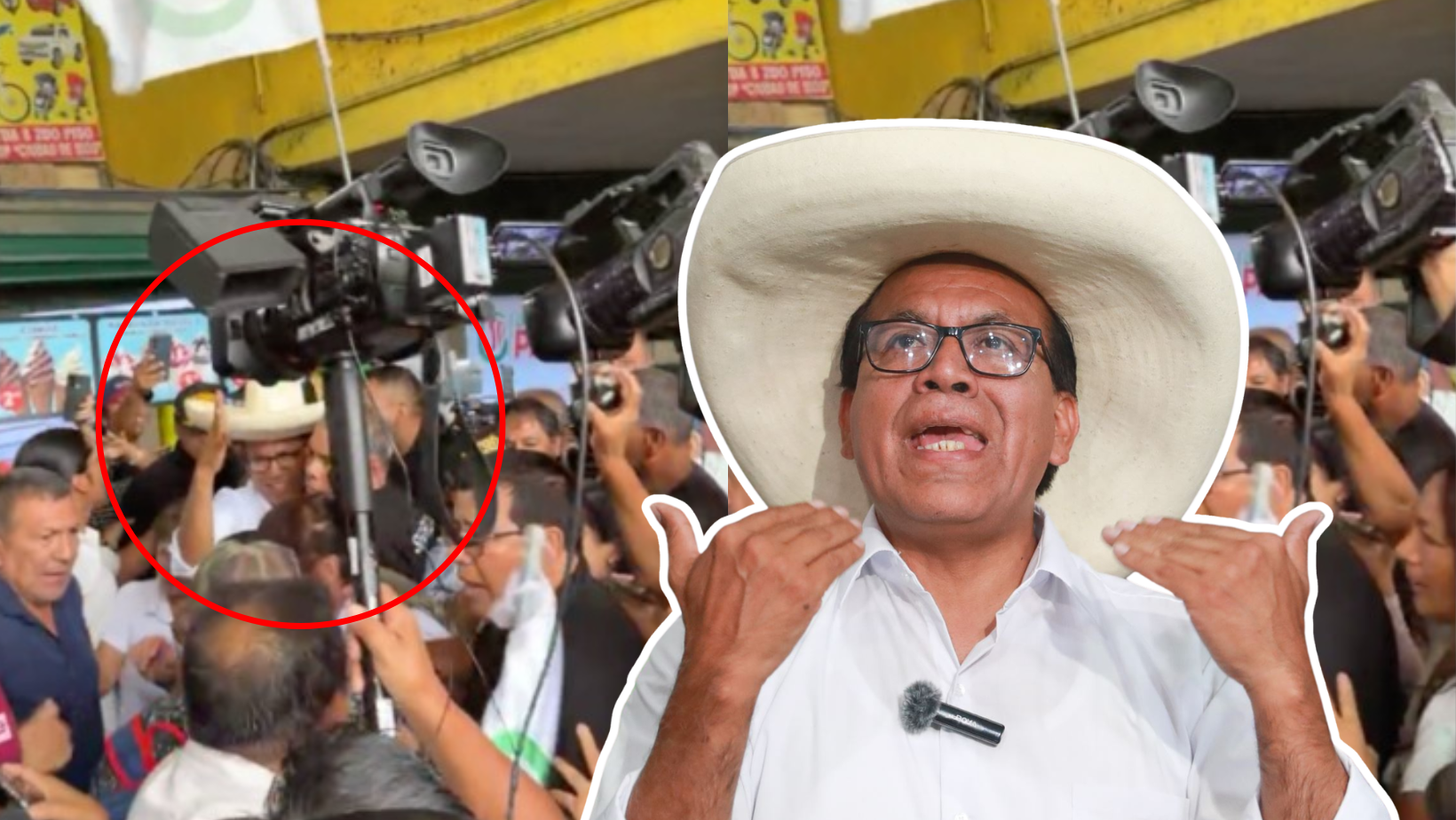 Lanzan botellas, basura y huevos a Roberto Sánchez en mercado de Lima