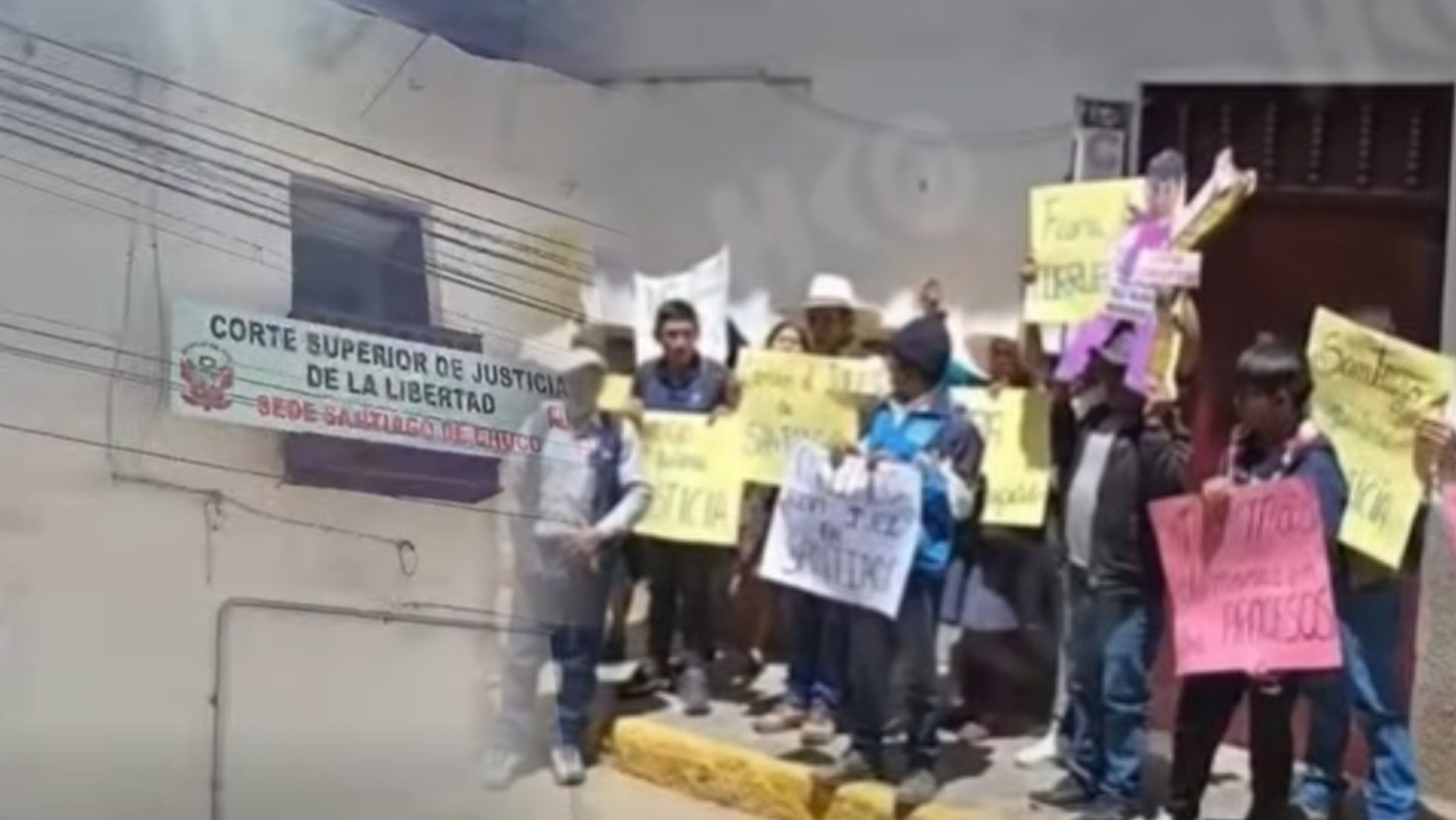 Con plantón rondas campesinas exigen cambio de juez en Santiago de Chuco
