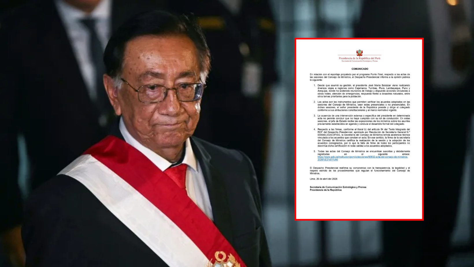 Hay un fantasma en palacio: presidente José María Balcázar no está presente en la sesiones del Consejo de Ministros