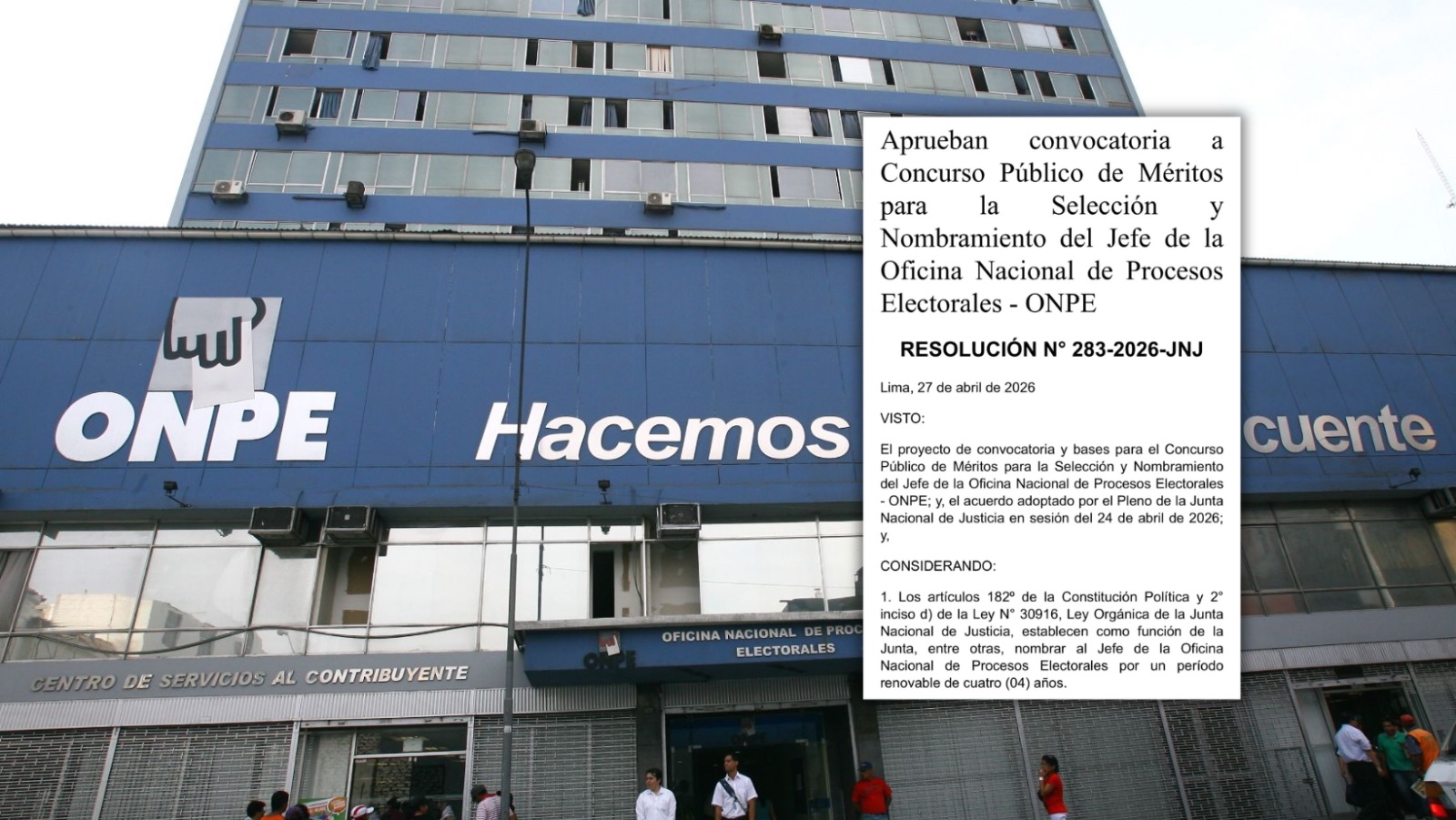JNJ convoca concurso público para elegir al nuevo jefe de la ONPE