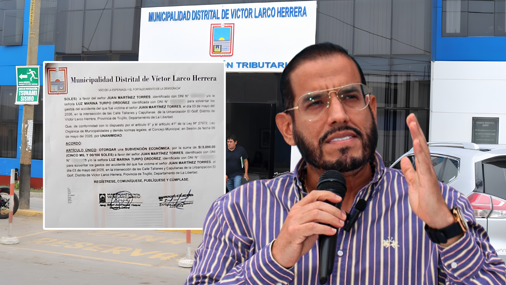 Alcalde de Víctor Larco confirma subvención para esposa de vigilante atropellado