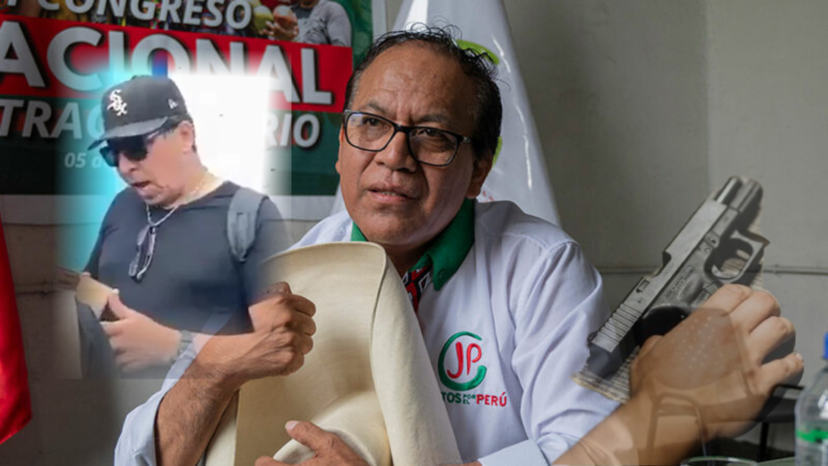 Identifican a sujeto detenido con pistola en mitin de candidato Roberto Sánchez
