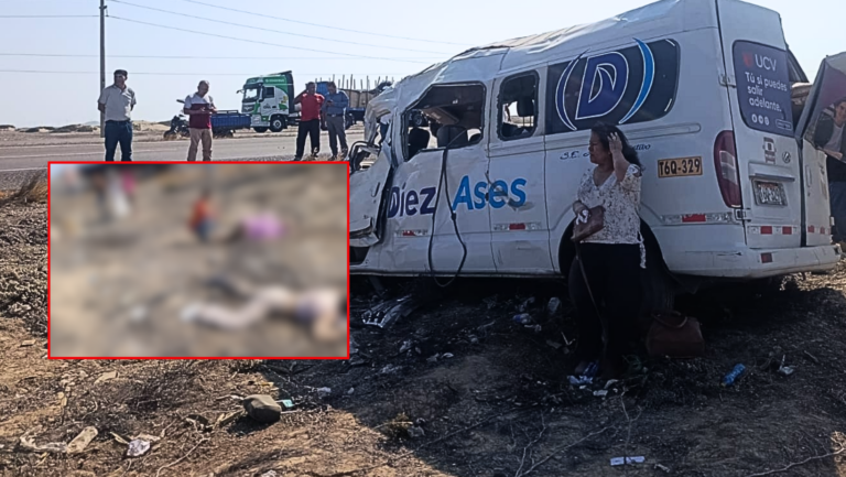 Fatal accidente de combi Diez Ases deja 3 fallecidos y 12 heridos en Pacasmayo