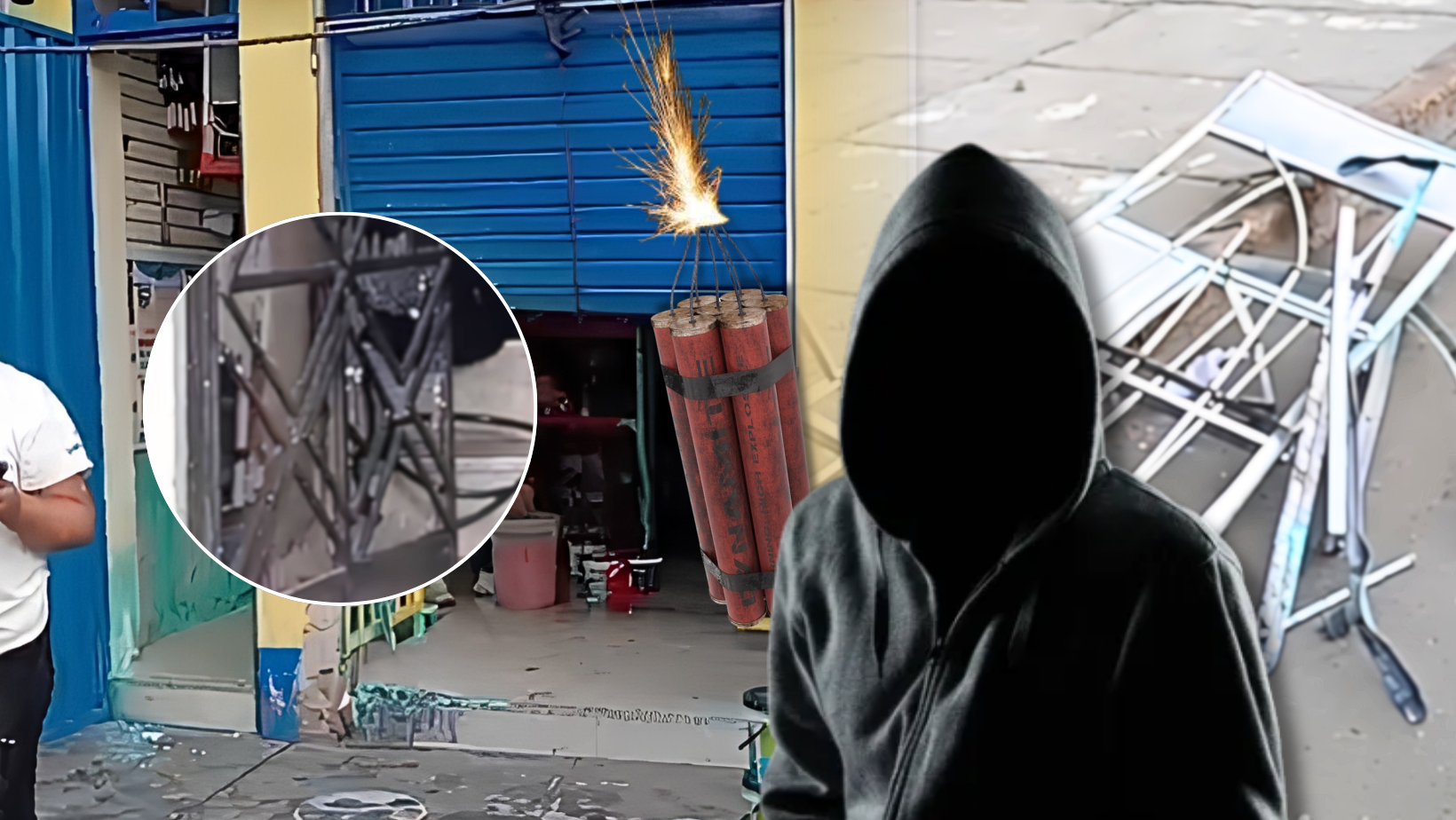Atentado explosivo contra tienda de matizados en La Rinconada deja daños materiales