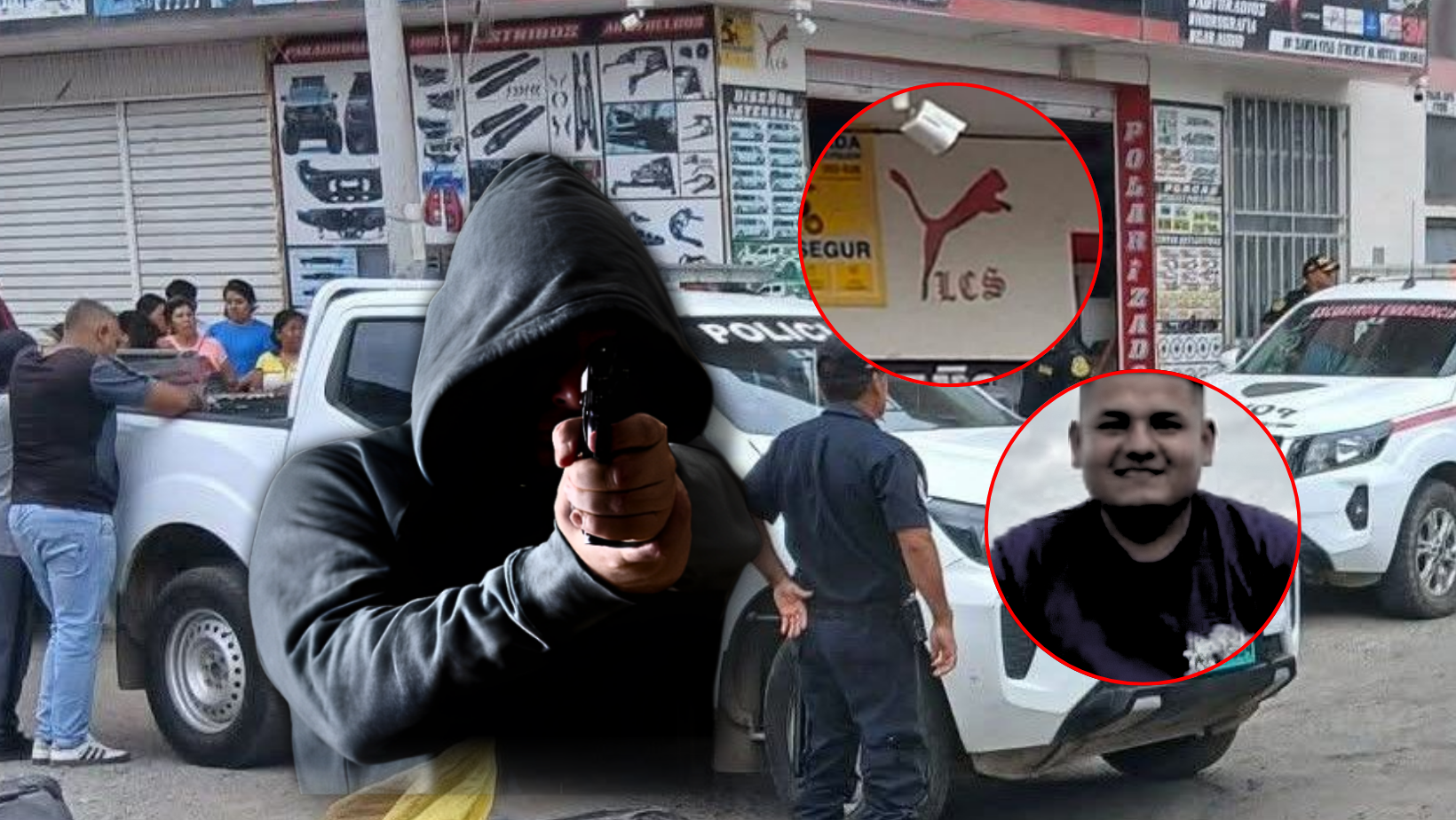 Sticker de “Los Compadres” está pegado en local donde asesinaron a hombre