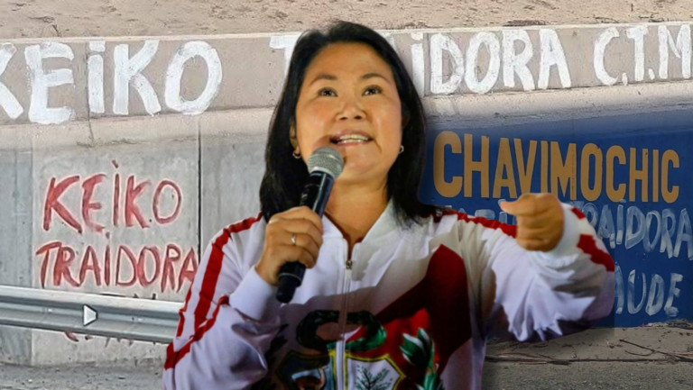 Pintas en contra de Keiko Fujimori aparecen desde Trujillo hasta Lima en varios puntos de la Panamericana Norte