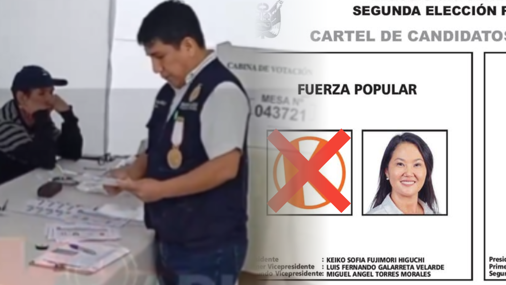 Denuncian cédulas marcadas a favor de Keiko Fujimori en un colegio de La Molina
