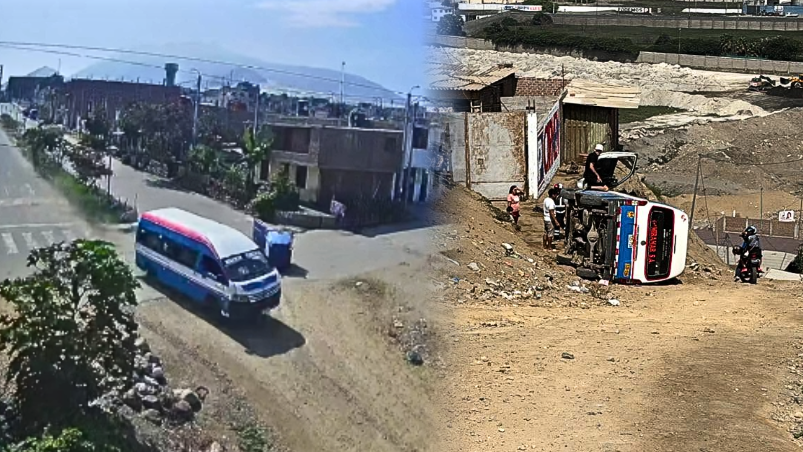 Combi se vuelca tras perder el control en Alto Salaverry y de milagro no deja heridos