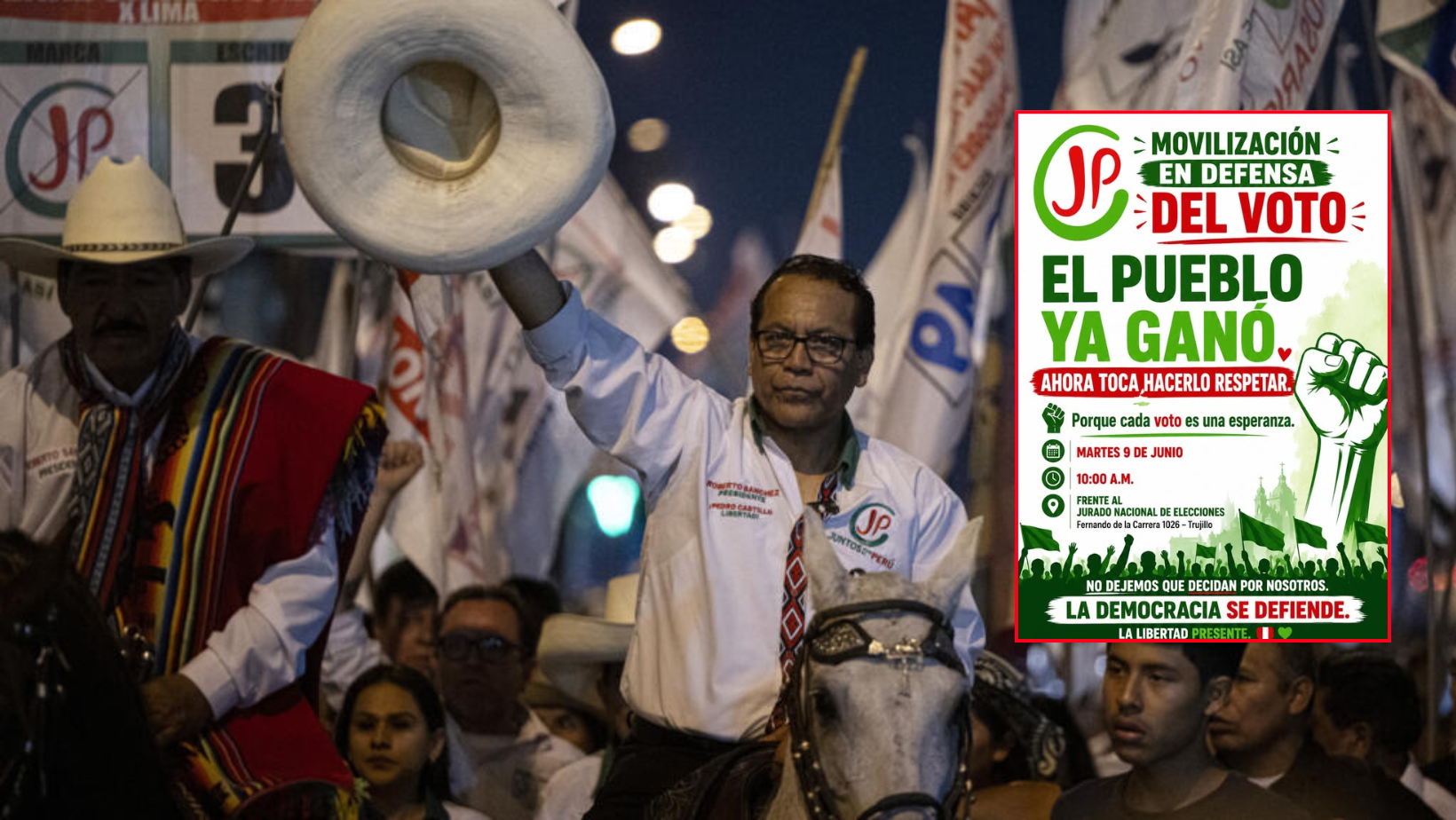 Juntos por el Perú se moviliza en Trujillo y otras ciudades del país en defensa del voto