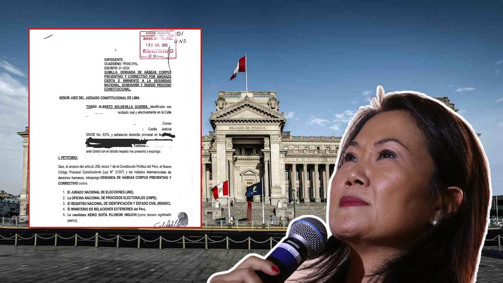PJ admite habeas corpus para suspender proclamación de Keiko Fujimori como presidenta