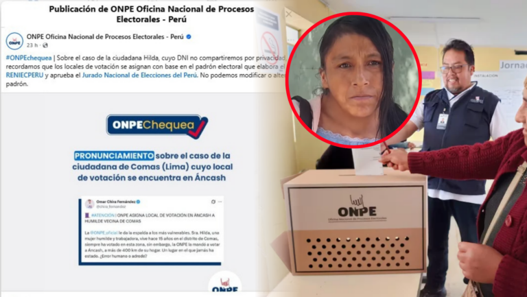 ONPE dice que envió a ciudadana de Lima a votar a Áncash en base al padrón de Reniec