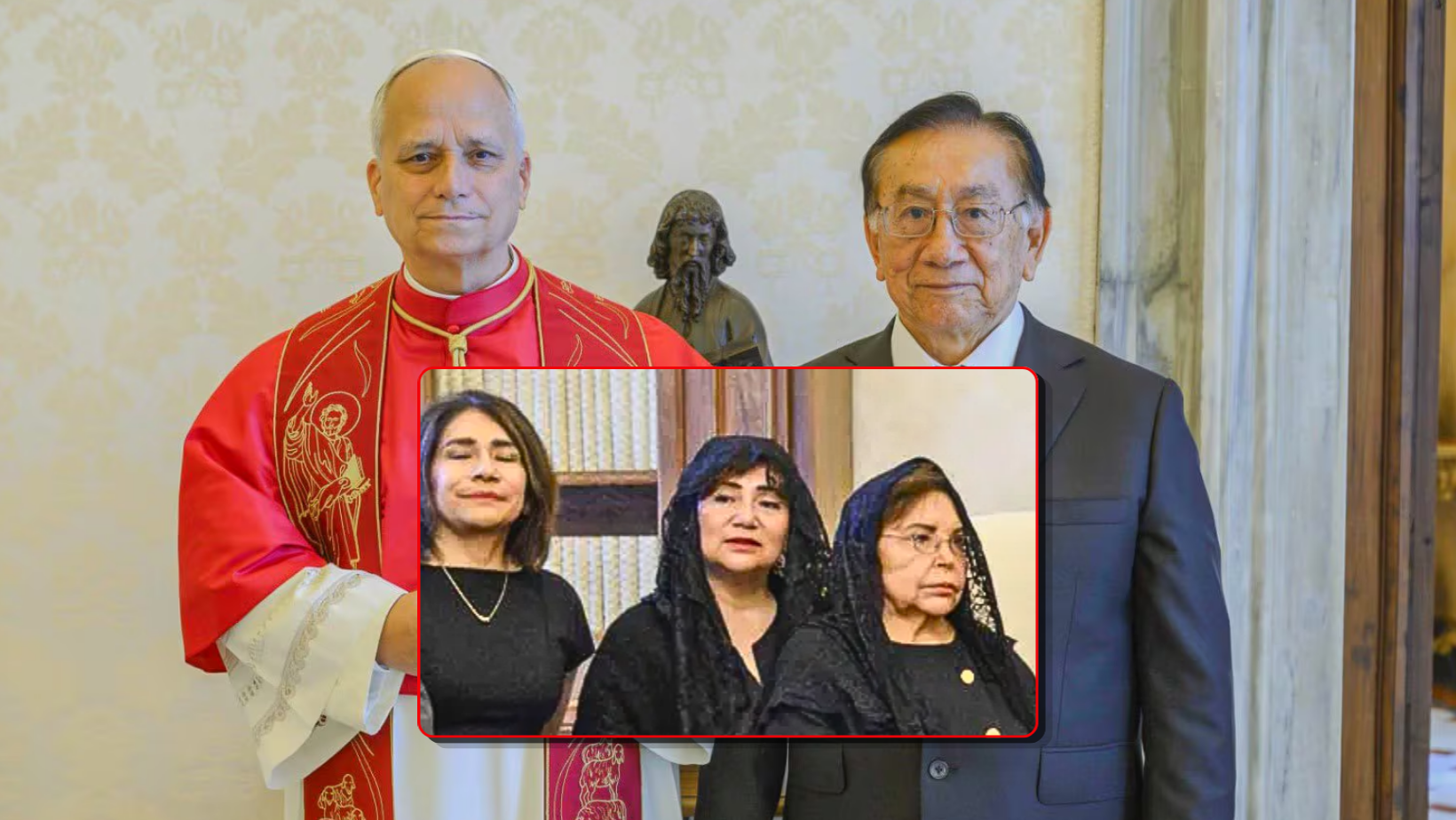 Hijas del presidente Balcázar participaron en costoso viaje para visitar al Papa León XIV en el Vaticano