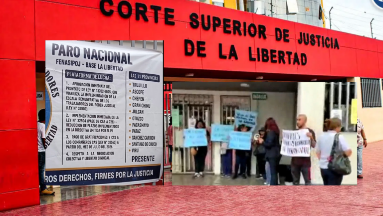 La Libertad: Trabajadores de Corte de Justicia acatan paro y exigen aumento de sueldos