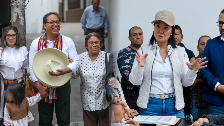 Así inician el día los candidatos presidenciales: Keiko con sus personeros y Sánchez con su familia