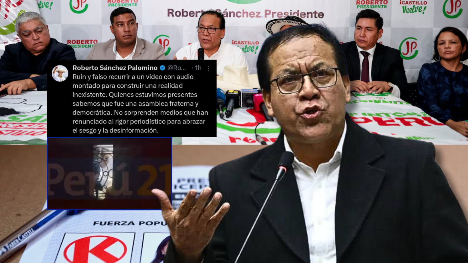 Roberto Sánchez se pronuncia tras video donde se le ve gritando en reunión de Juntos por el Perú