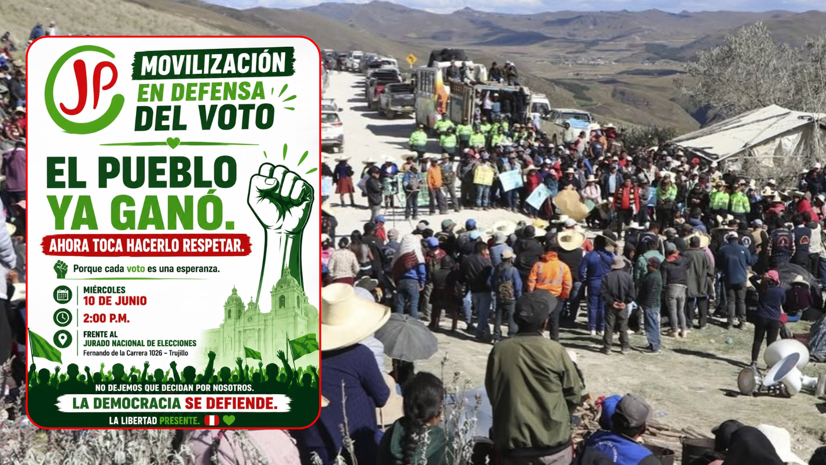 La Libertad: Juntos por el Perú anuncia movilización con ronderos en Trujillo para defender sus votos