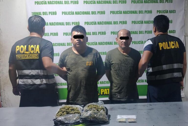 Chepén: detienen a dos hombres con casi un kilo de marihuana