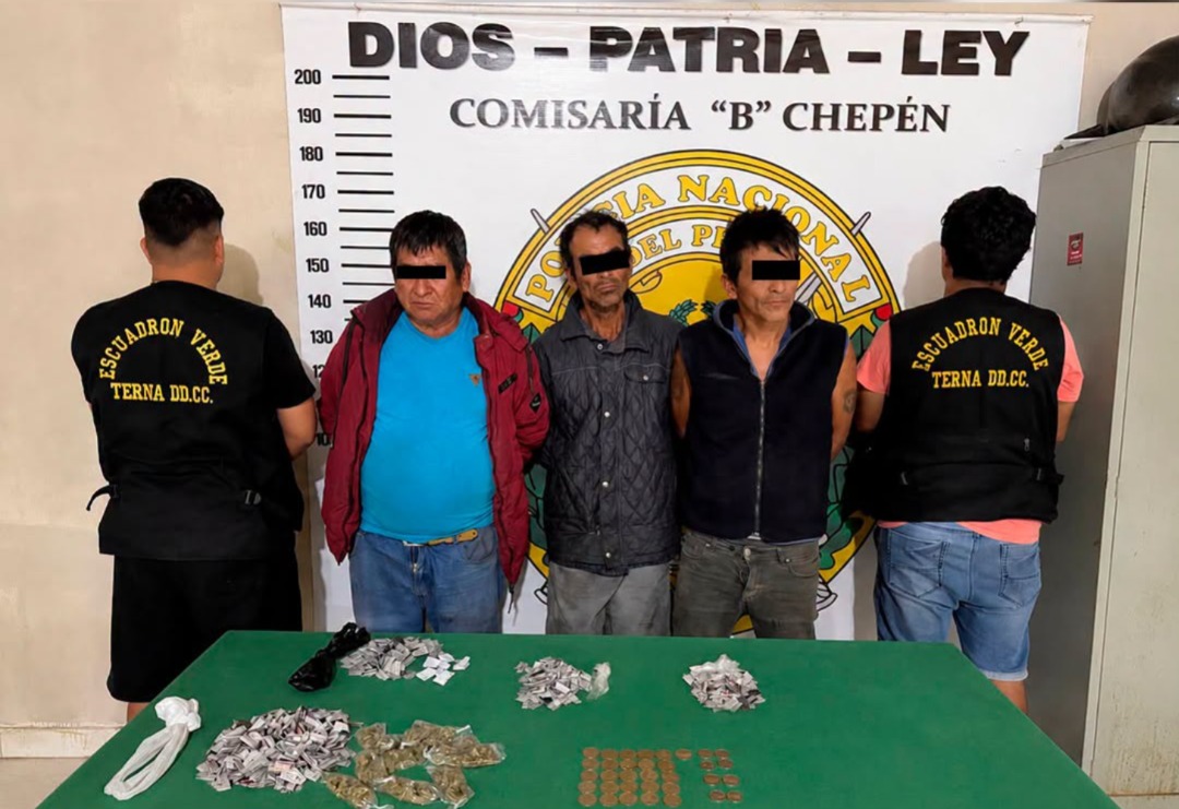 Chepén: detienen a tres hombres acusados de venta de droga