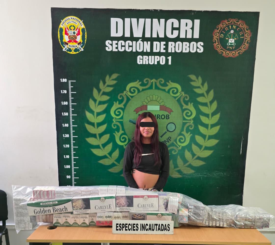 Detienen a mujer con gran cantidad de cigarrillos aparentemente para venta ilegal