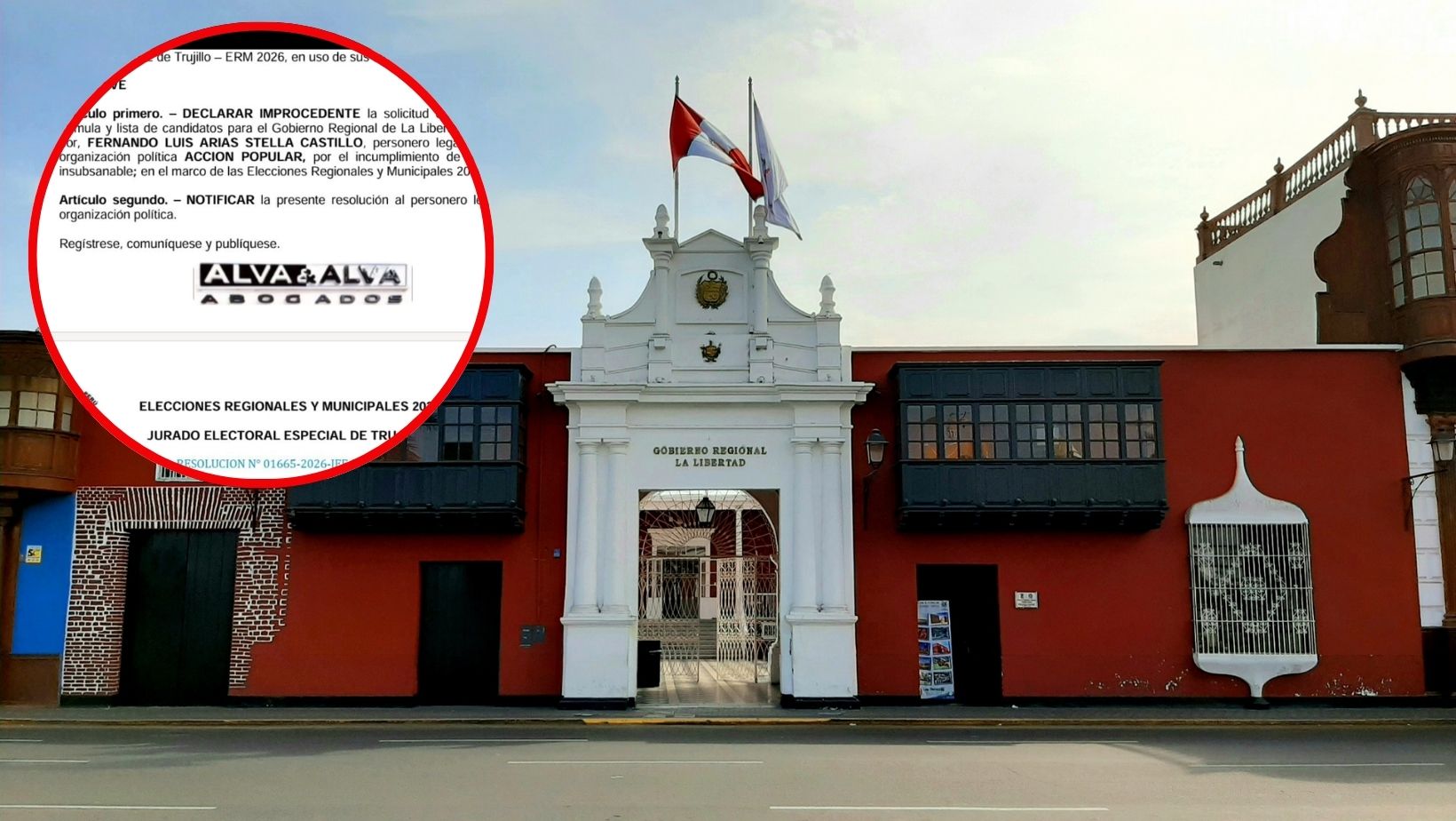 Lista de Acción Popular al Gobierno Regional de La Libertad queda fuera de carrera