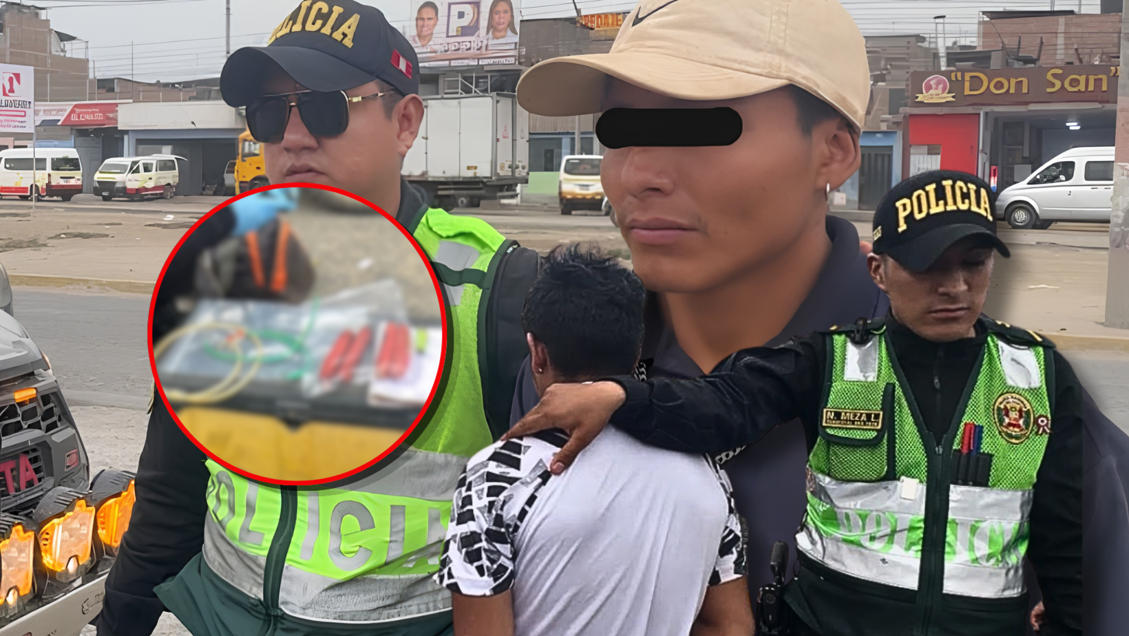 Detienen a dos sujetos frente a SENATI por presunta tenencia de material explosivo en La Esperanza