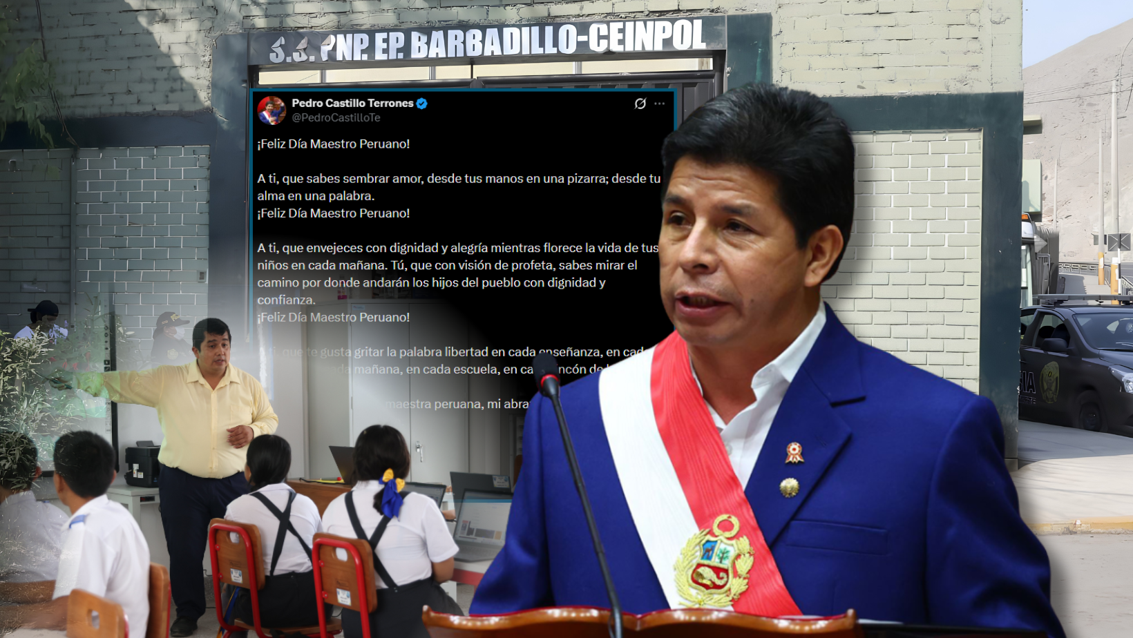 Desde Barbadillo, Pedro Castillo felicita a maestros por su día y reafirma su presidencia