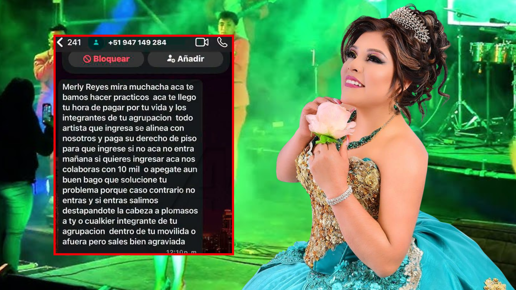 Cantante folclórica cancela concierto en Trujillo por amenazas extorsivas