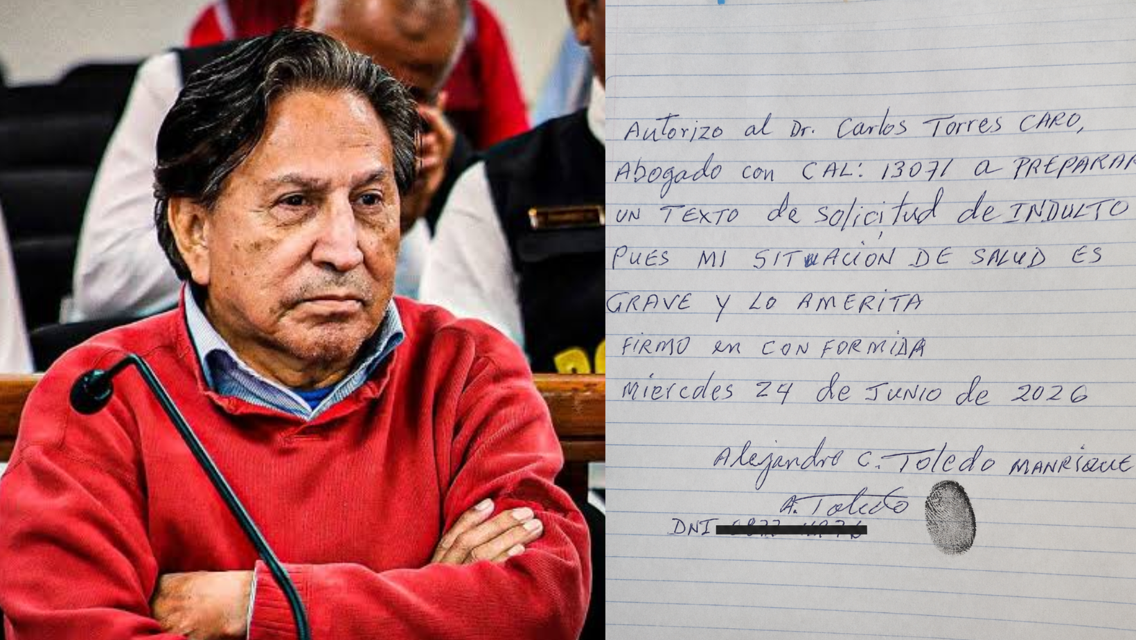 Alejandro Toledo pedirá indulto humanitario a Keiko Fujimori alegando enfermedad grave