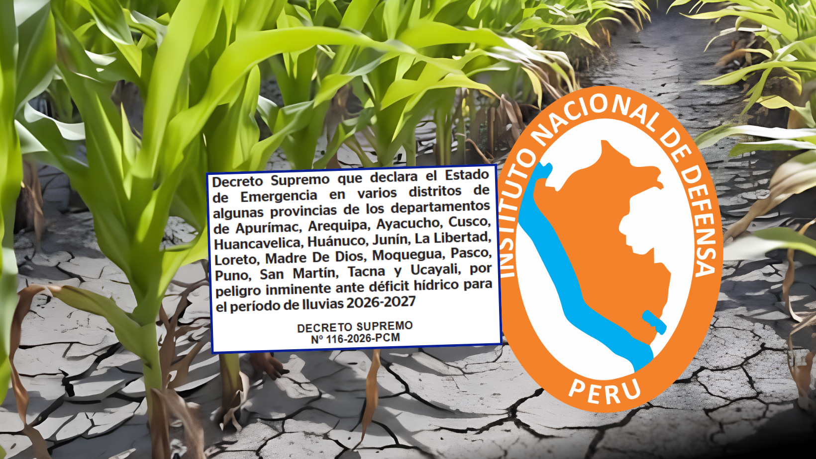 Declaran Estado de Emergencia en 607 distritos ante peligro por déficit hídrico