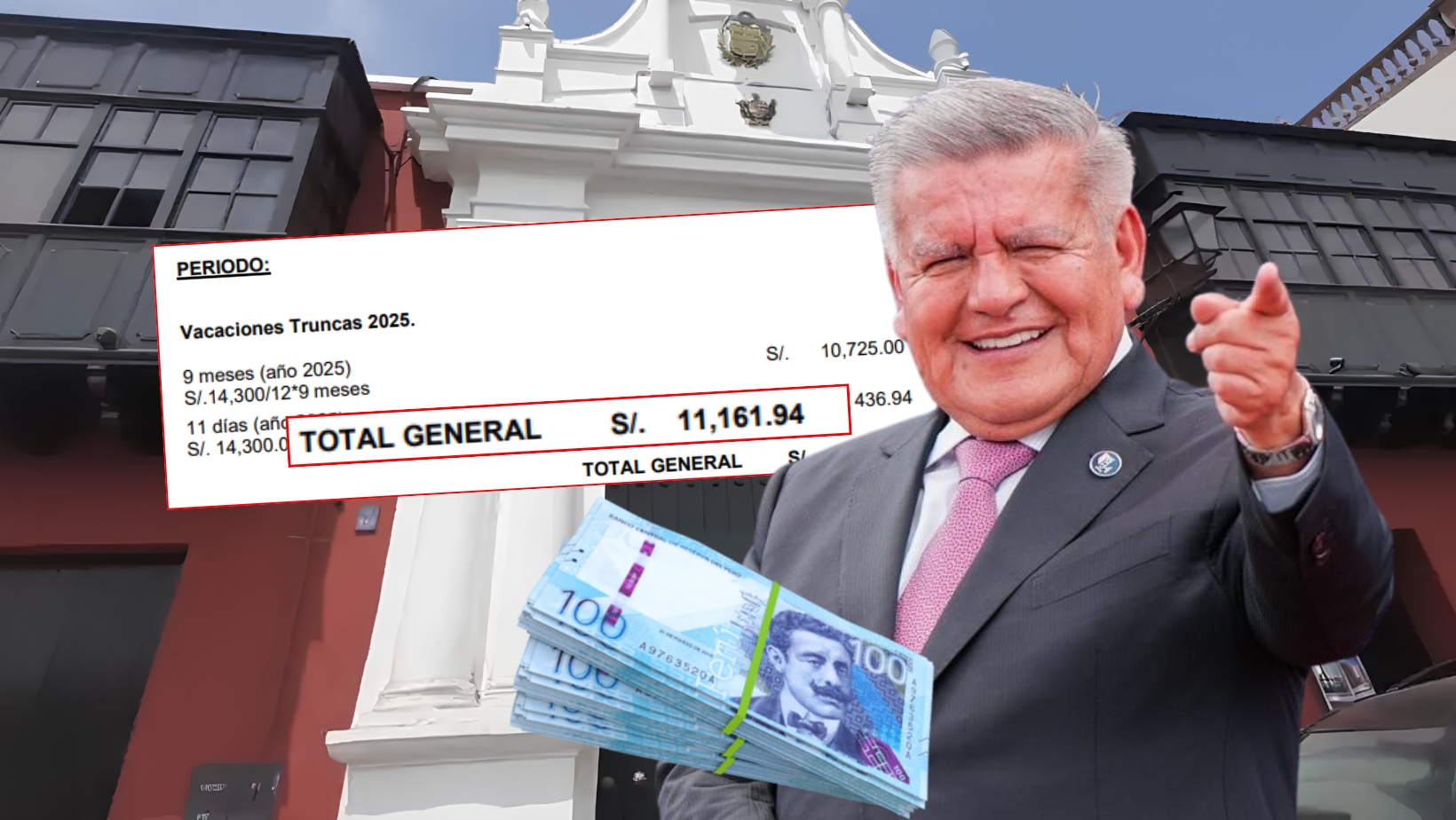 Reconocen pago de S/11 mil por vacaciones truncas para César Acuña