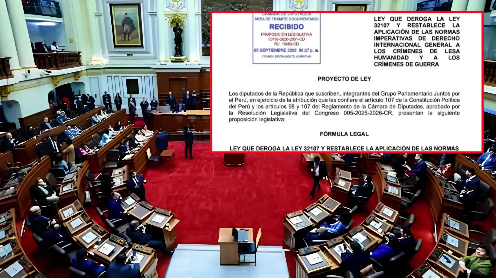 Congreso: Plantean derogar ley 32107 y restituir juicios por delitos de lesa humanidad