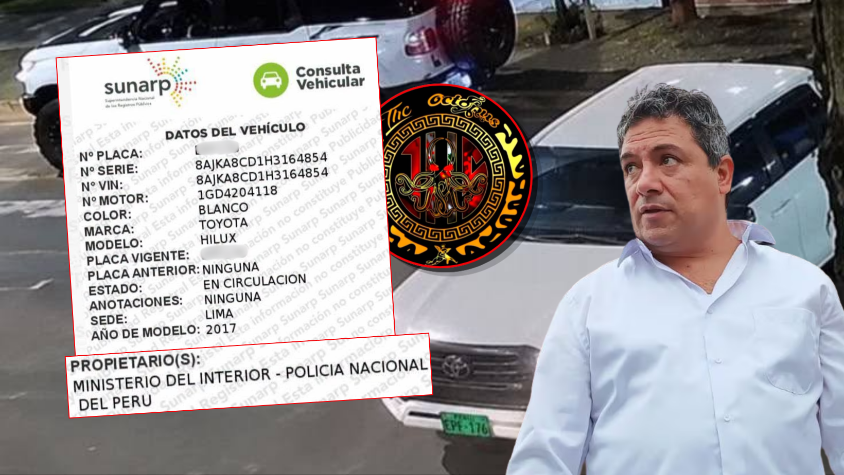 Reportan que camioneta usada en masacre de Trujillo figura a nombre del Ministerio del Interior