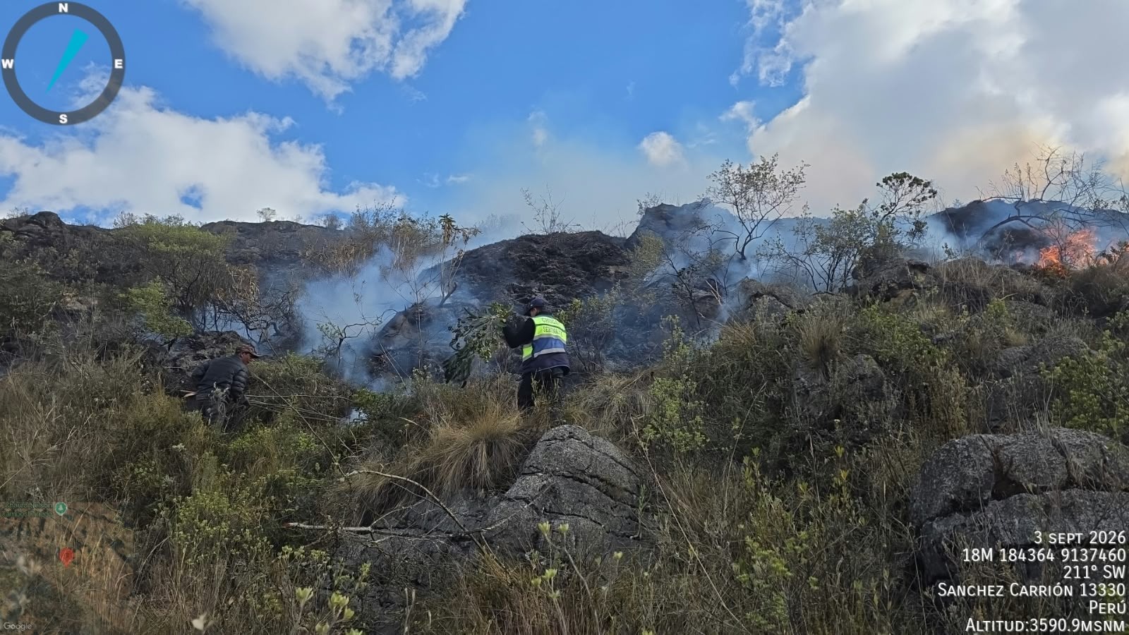 Sánchez Carrión: incendio forestal afecta más de una hectárea de cultivos y plantaciones en Chugay