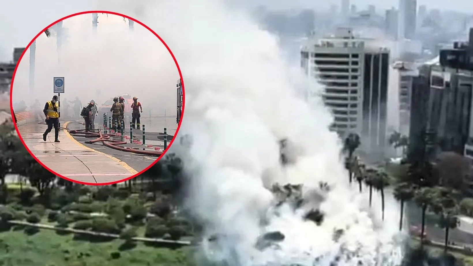 Lima: Incendio en malecón de la Costa Verde genera pánico entre residentes
