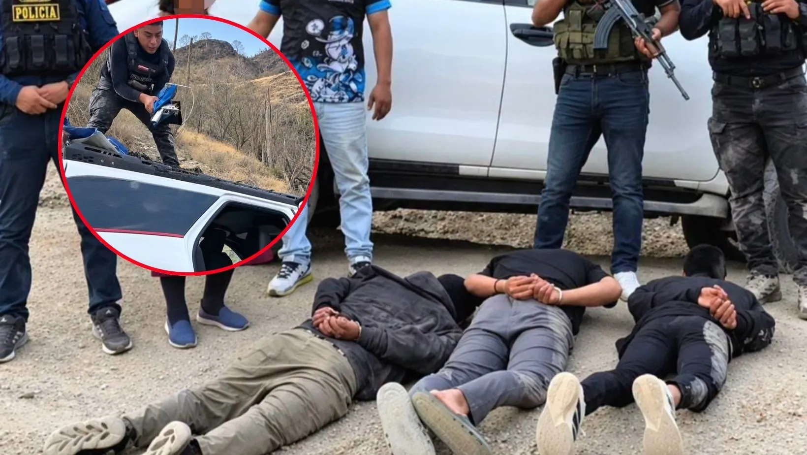 La Libertad: Capturan a tres presuntos secuestradores que escondían pistola miniUzi