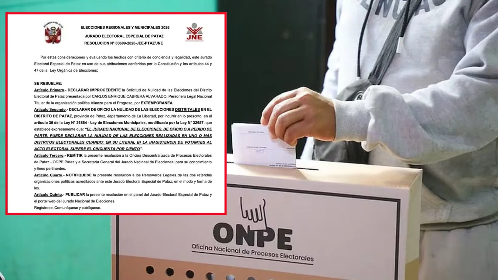 La Libertad: Anulan elecciones en distrito de Pataz por 52% de ausentismo