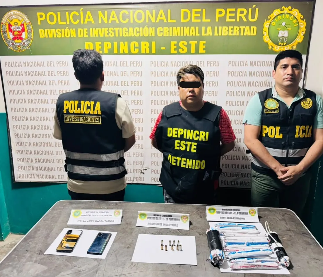 El Porvenir: con explosivos y municiones detienen a presunto extorsionador 